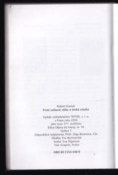 Robert Kvaček: První světová válka a česká otázka