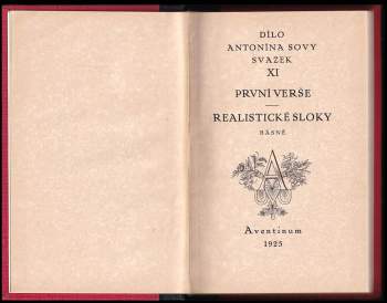 Antonín Sova: První verše ; Realistické sloky : básně