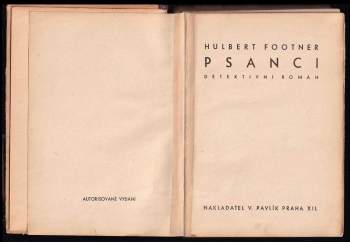 Hulbert Footner: Psanci