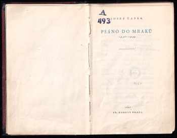 Josef Čapek: Psáno do mraků