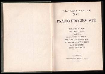 Jan Neruda: Psáno pro jeviště