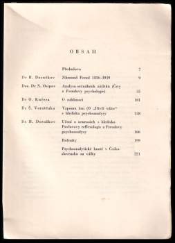 B Dasužkov: Psychoanalytický sborník 1947