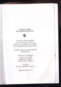 Gustave Le Bon: Psychologie davu