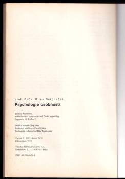 Milan Nakonečný: Psychologie osobnosti