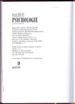 Pavel Říčan: Psychologie