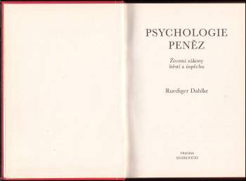 Rüdiger Dahlke: Psychologie peněz
