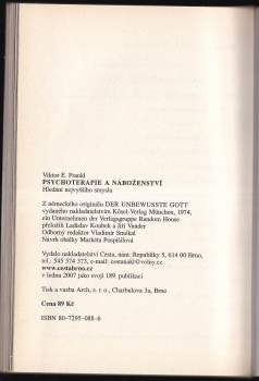 Viktor Emil Frankl: Psychoterapie a náboženství