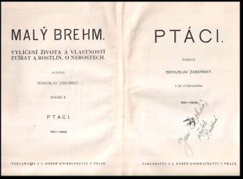 Bohuslav Záborský: Malý Brehm- Ptáci