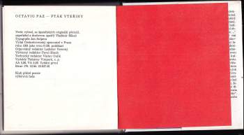 Octavio Paz: Pták vteřiny