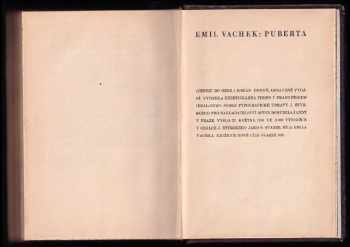 Emil Vachek: Puberta