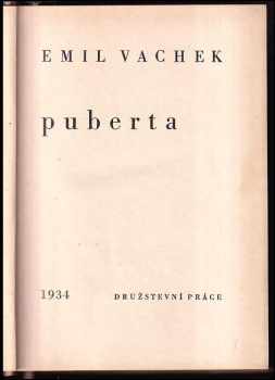 Emil Vachek: Puberta