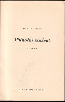 Egon Hostovský: Půlnoční pacient