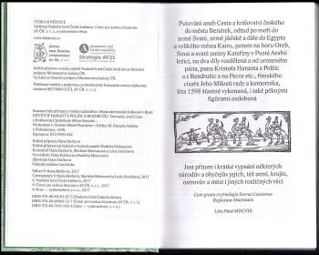 Kryštof Harant z Polžic a Bezdružic: Putování, aneb, Cesta z království českého do města Benátek, odtud po moři do země Svaté, země Jůdské a dále do Egypta a velikého města Kairu