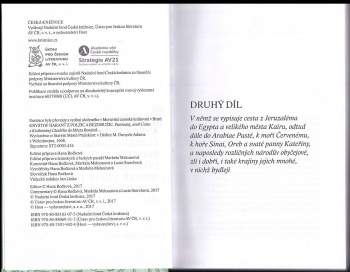 Kryštof Harant z Polžic a Bezdružic: Putování, aneb, Cesta z království českého do města Benátek, odtud po moři do země Svaté, země Jůdské a dále do Egypta a velikého města Kairu