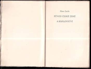 Hans Sachs: Původ České země a království