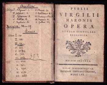 Publius Vergilius Maro: Pvblii Virgilii Maronis Opera - Stvdio singvlari recognita - Editio Secvnda