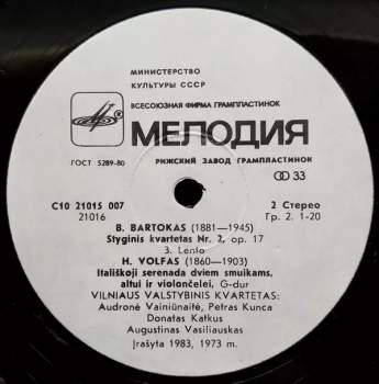 Béla Bartók: Quartet No. 2 / Italian Serenade
