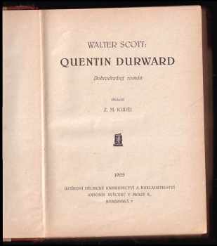 Walter Scott: Quentin Durward