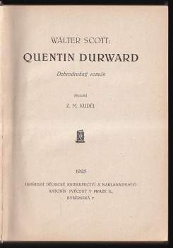 Walter Scott: Quentin Durward