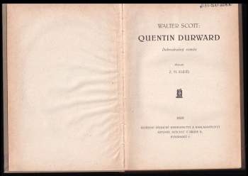 Walter Scott: Quentin Durward