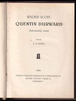 Walter Scott: Quentin Durward