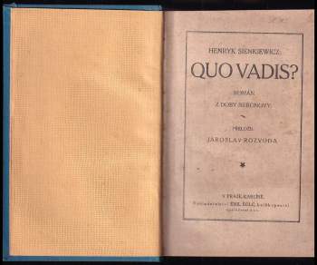 Quo vadis? : román z doby Neronovy