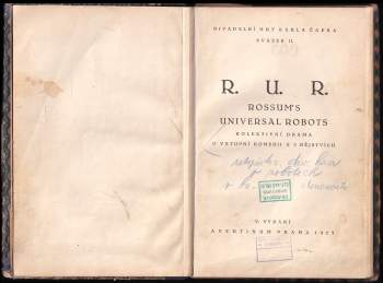 Karel Čapek: R. U. R