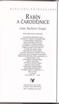 Isaac Bashevis Singer: Rabín a čarodějnice