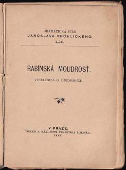 Jaroslav Vrchlický: Rabínská moudrosť