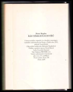 Henry Bogdan: Řád německých rytířů