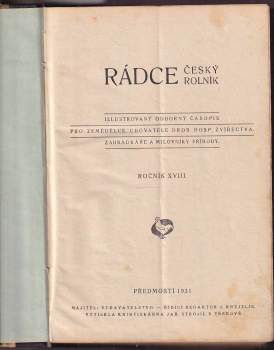 Josef Knejzlík: Rádce - český rolník, ročník XVIII. + XIX.