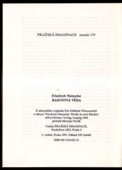 Friedrich Nietzsche: Radostná věda