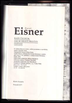 Pavel Eisner: Rady Čechům, jak se hravě přiučiti češtině