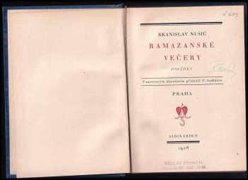 Branislav Nušić: Ramazanské večery