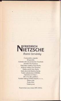 Friedrich Nietzsche: Ranní červánky