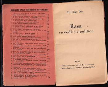 Hugo Iltis: Rasa ve vědě a v politice