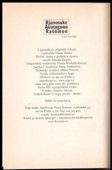 Ryūnosuke Akutagawa: Rašómon a jiné povídky