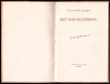 František Langer: Řeč nad kolébkou