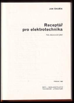 Jan Škeřík: Receptář pro elektrotechnika