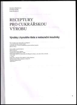 Jaroslava Stejskalová: Receptury pro cukrářskou výrobu