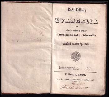 Řeči, Epištoly a Evangelia na všecky neděle a svátky katolického roku církevního i umučení našeho Spasitele