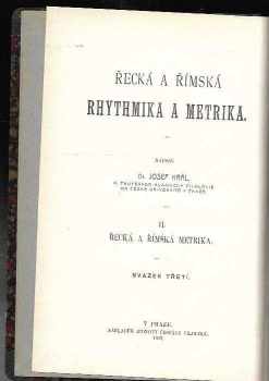 Josef Král: Řecká a římská rhythmika a metrika