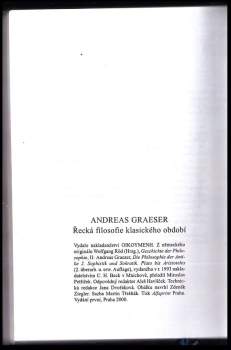 Andreas Graeser: Řecká filosofie klasického období
