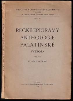 Řecké epigramy Anthologie Palatinské