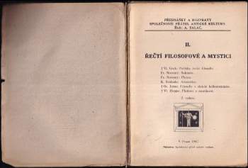 František Novotný: Řečtí filosofové a mystici