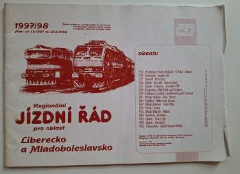 Regionální jízdní řád pro oblast Liberecko a Mladoboleslavsko 1997/98