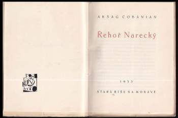 Aršak Čobanian: Řehoř Narecký