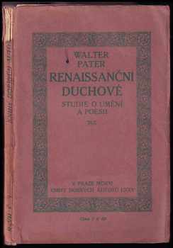 Walter Pater: Renaissanční duchové : studie o umění a poesii