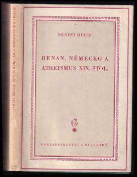 Ernest Hello: Renan, Německo a atheismus XIX. stol