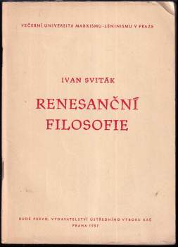 Ivan Sviták: Renesanční filosofie